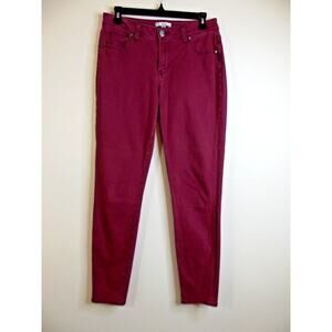 CABI Womens Straight Leg JEANS - Size 8 - Burgundy Stretch Style 126